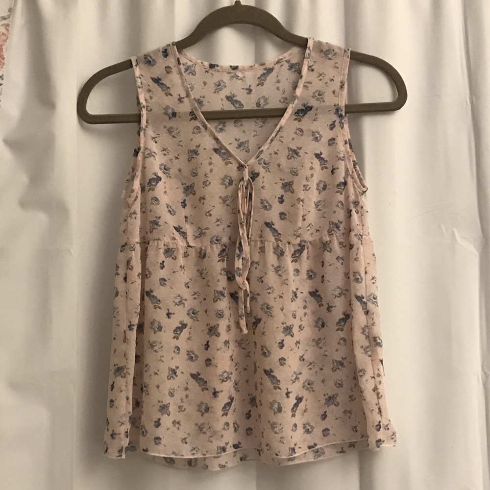 3/$25 Etam Weekend Pink Sheer Floral Top Small